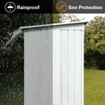 thumbnail image 4 of Segmart Outdoor Storage Shed, 6x4FT Galvanized Steel Metal Bike Shed with Lockable Door, Waterproof Outdoor Garden Storage Tools Shed with Apex Roof for Backyard, White, 4 of 7