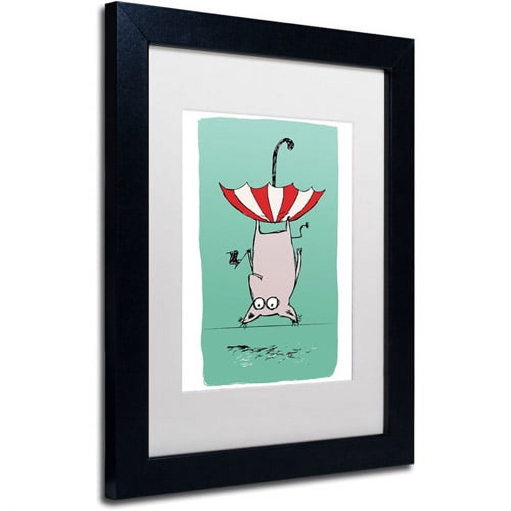 Trademark Fine Art "Upside Down Animal" Canvas Art by Carla Martell, White Matte, Black Frame