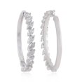 thumbnail image 2 of 2.3 TCW Solid 18Kt White Gold SI Clarity HI Color Marquise Diamond Hoop Earrings Best Jewelry in India, 2 of 4