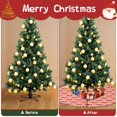 thumbnail image 4 of 48 Inch Christmas Tree Skirt – Velvet Plush Tree Mat, Soft Thickened Polyester with Red Ties, Single-Sided Printing, Available in 30in/36in/48in, Perfect for Holiday Xmas Tree Decoration, 4 of 7