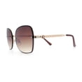thumbnail image 6 of Womens Rimless Butterfly Metal Chain Jewel Arm Fashion Sunglasses Gold Brown - Brown, 6 of 8
