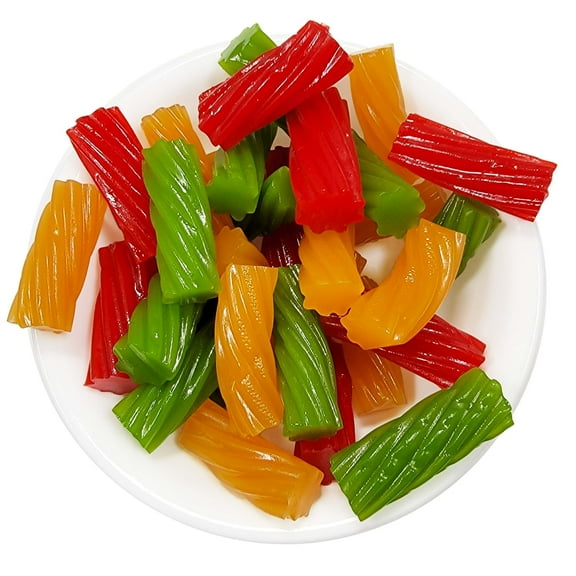 Licorice Twists Green Apple, Strawberry, Mango - Darrell Lea Australian Licorice Twist Assortment - 1 Pound (16 Ounce) - By CandyKorner