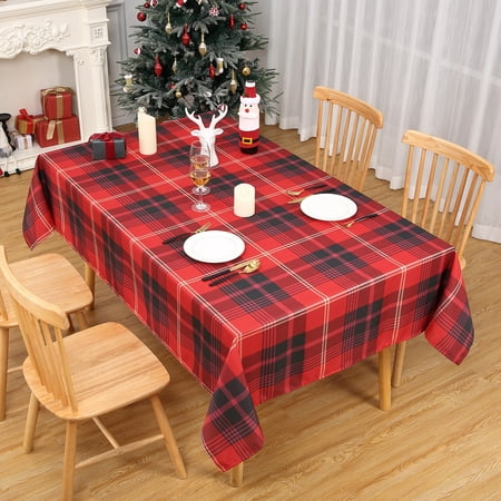 

Christmas Table Cloth Decor Rectangle Waterproof Buffalo Plaid Checkered Tablecloth
