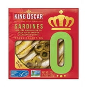 King Oscar Royal Selection Sardines in Extra Virgin Olive Oil, Sliced Spanish Manzanilla Olives, 3.75 Ounce