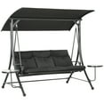 thumbnail image 1 of Outsunny 3 Seat Outdoor Swing Bench with Adjustable Canopy, Coffee Tables, 1 of 10