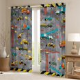 thumbnail image 2 of Homewish Tanker Crane Excavator Black Out Curtains,Engineering Vehicle Curtains Pack of 2 (42x63 Each),Gray Yellow Blue Bedroom Curtains For Boys Teens,Microfiber Bedroom Decor, 2 of 6