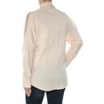 thumbnail image 2 of DKNY $89 Womens New 1299 Pink Cold Shoulder Dolman Sleeve Button Up Top S B+B, 2 of 2