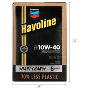 Chevron Havoline Conventional Motor Oil 10W-40, 6 Quart Smart Change Box Case (2-Pack)