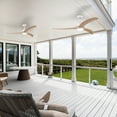thumbnail image 3 of Chords Attic 52" Outdoor Matte Black Solid Wood Blades Ceiling Fan with Light and Remote Control, 6 Speed ,3 Color Ceiling Lighting for Patio Living Room, 3 of 11