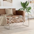 thumbnail image 1 of vidaXL Table Basse 43.3"x17.7"x17.7 Pouces en Acier Inoxydable et Verre, 1 of 4