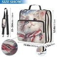 thumbnail image 3 of Haosy 3 Ring Zipper Binder with Shoulder Strap Waterproof Trapper Keeper 2 Inch D-Ring 500 Sheets Capacity, White Cat with American Flag, 3 of 8