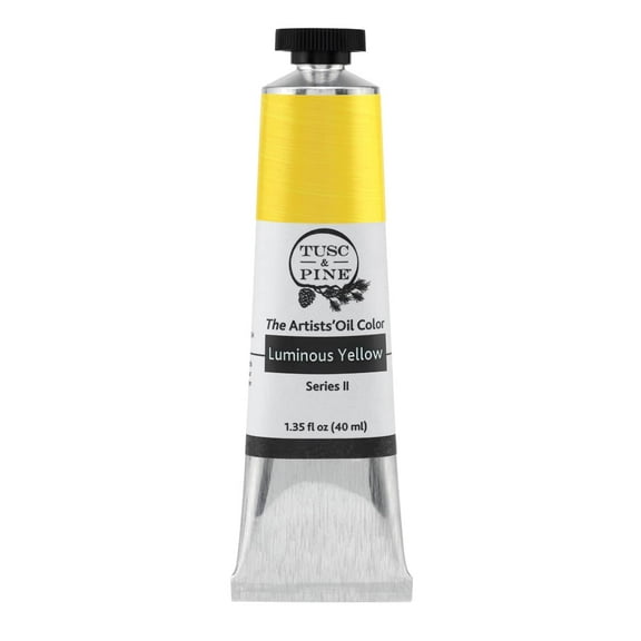 Tusc & Pine Artist Oil Paint - Luminous Yellow, 40 ml, Non-Yellowing, Rich & Creamy Consistency, Maximum Pigment Load, Small Batch Milled Oil Paints Made in the USA for Professional Artists