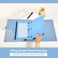 thumbnail image 5 of Dailycode 2 Pack Pencil Pouch for 3 Ring Binder Smooth Zipper Folders with Pockets Clear Window Pencil Case, Bright Blue White Polka Dot, 5 of 6