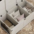 thumbnail image 4 of WAMPAT Coffee Table, Living Room, Lift Top with Storage, Small Accent Furniture, Mesh Cabinet, Rustic Lock, Antique White, 4 of 7