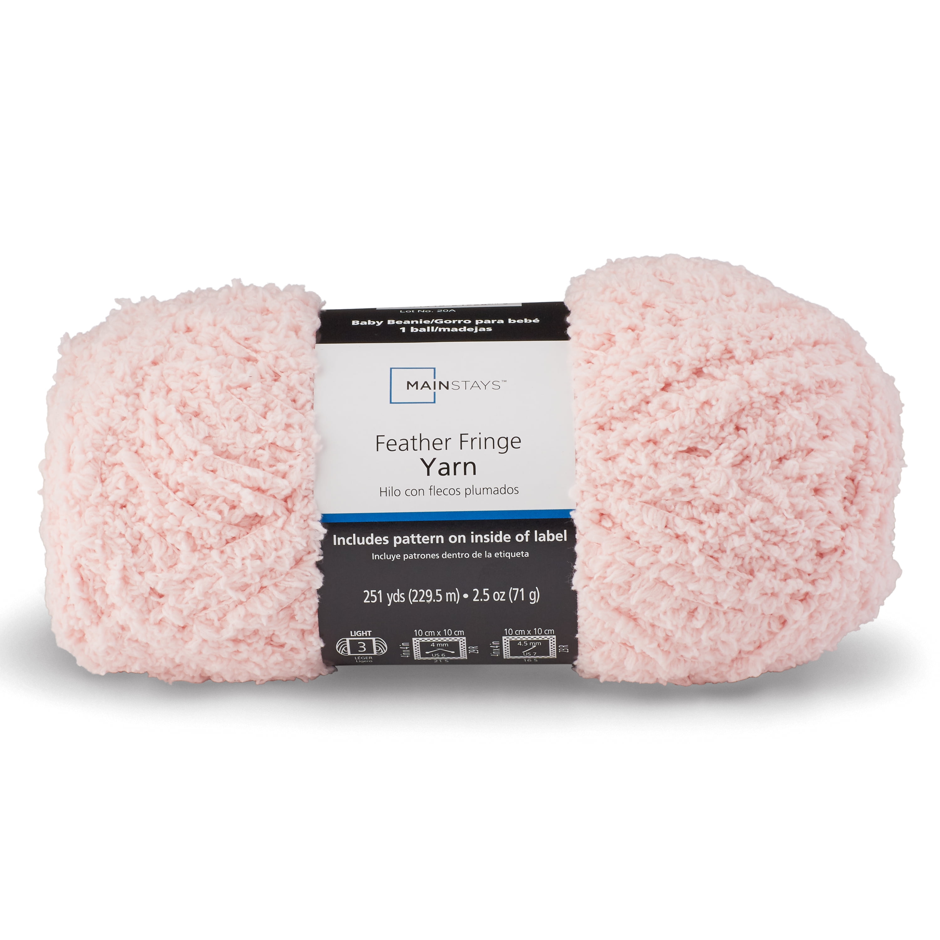 Mainstays Feather Fringe Yarn, Daylily Pink, 251 Yards, 100