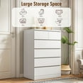 thumbnail image 6 of Rlietter Chest of Drawers, White Wood 5-Tiers Dresser and Chest of Drawers for Bedroom with 6 Wood Drawers , 42.9" Tall Dresser for Bedroom, 6 of 8