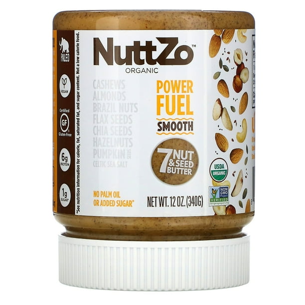 NuttZo Paleo Organic Seven Nut & Seed Butter Power Fuel Smooth 12