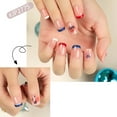 thumbnail image 4 of Short Square Press on Nails Glitter French Tip False Glue on Nail American Flag Designs for Independence Day False Nails Women 24pcs, 4 of 7