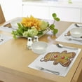 thumbnail image 4 of Ambesonne Gingerbread Man Place Mats Set of 4, Cartoon Santa, Standard Size, Pale Brown Red Green, 4 of 6