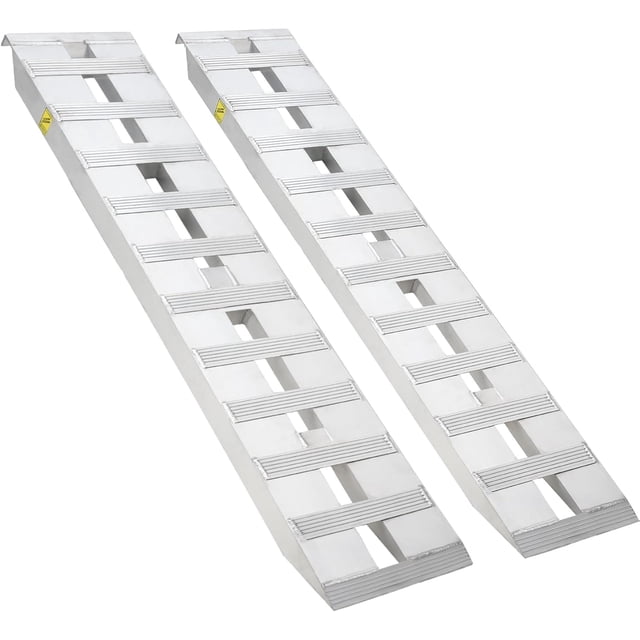 2 Pack 72 In Aluminum Trailer Ramps 6000 lbs Heavy-Duty Loading Ramps with Top Hook for Truck Motorcycle Tractor Lawn Equipment