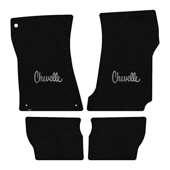Lloyd Mats LogoMat Custom-Fit 4PC Carpet Floor Mats for 1970-1972 Chevrolet Chevelle 2-Door, Black