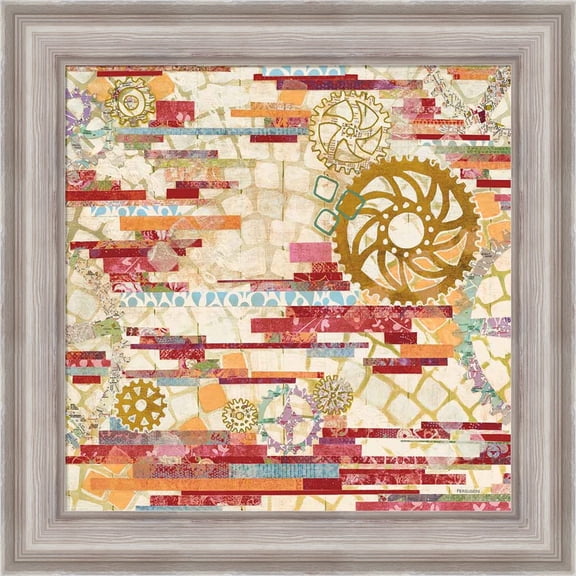 Great Art Now EU Timetable I Red by Kathy Ferguson, Framed Wall Art, 20W x 20H