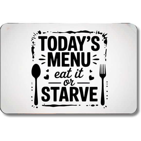 Todays Menu Eat It or Starve Metal Poster by DC | Vintage Tin Sign Wall Art for Indoor Use | 20x16" Rust-Free Aluminum Decor for Restaurant Diner | UV Protected & Weatherproof Print | Made in USA