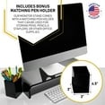 thumbnail image 5 of Acrylic Monitor Stand with Matching Pen Holder, 12mm Thick Clear Acrylic Monitor Riser, Laptop Stand for Home, Office, and Work. Computer Desk Riser with Keyboard Storage for LCD LED TV Screen (Black), 5 of 7
