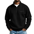thumbnail image 3 of Half-Zipper Sweatshirts for Men Solid Color Waffle Knit Sweater Loose Casual Half-Zip Stand Collar Long Sleeve Shirt Pullover Sizes S-2XL, 3 of 8