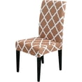 thumbnail image 2 of Dining Chair Cover Patterned Stretch Printed Parsons Dining Chair Cover Washable Removable Suitable Armless for Kitchen Hotel Restaurant Office Ceremony Universal Size (4 Piece, Light Camel), 2 of 6