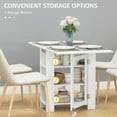 thumbnail image 4 of HOMCOM Foldable Dining Table, Drop Leaf Table with Storage for Kitchen, 4 of 10