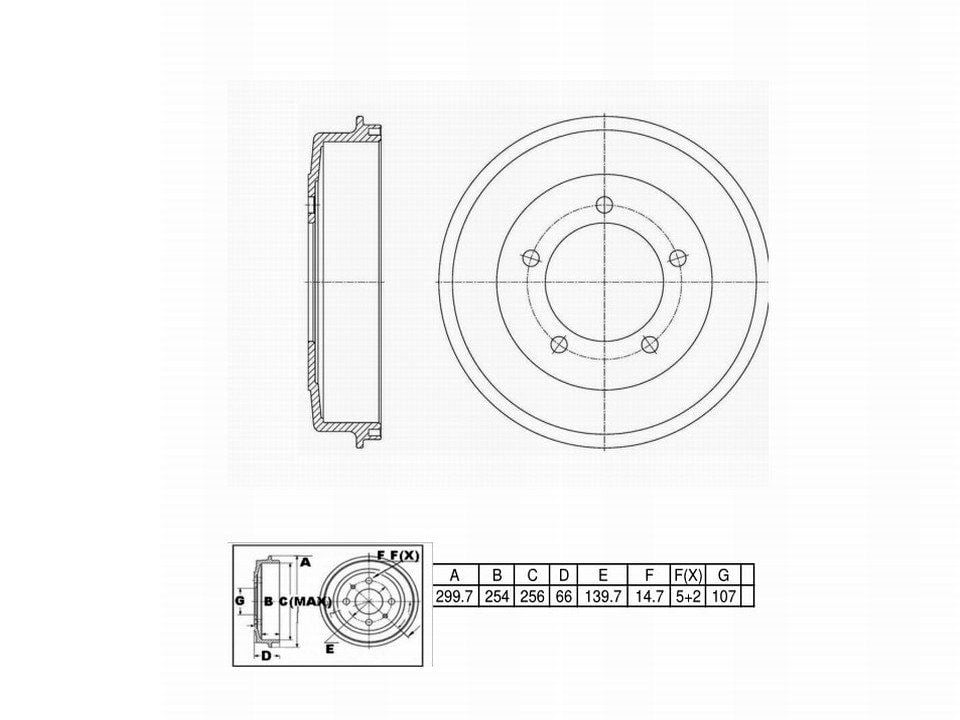Winstop Brake Drum, Rear WS237839, Daihatsu Rocky 1992-1990