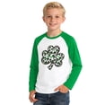 thumbnail image 4 of Tisuna Boys Casual Long Sleeve Raglan Tee With Saint Patrick'S Day Print Crew Neck Top Lightweight Soft Teen Kids Spring Summer Holiday Playwear Green Size 13-14 Years, 4 of 4