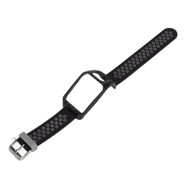 Wrist Watch Strap, Dual Color Free Adjustment Porous Soft Smartwatch Band For Adventurer Black + Gray