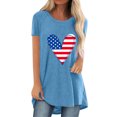 thumbnail image 1 of Mujeres moda casual día de la independencia impresión camisas manga corta suelta camisetas Fridja ghk510, 1 of 1