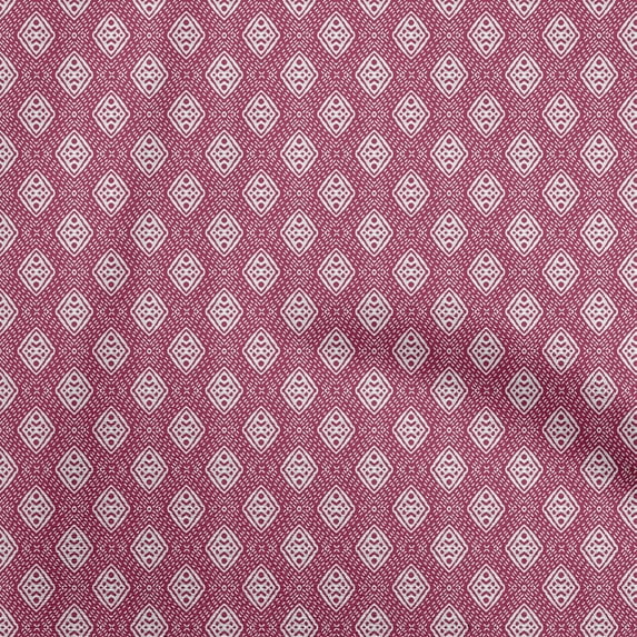 oneOone Cotton Flex Magenta Fabric Running Stitch Craft Projects Decor Fabric Printed By The Yard 40 Inch Wide