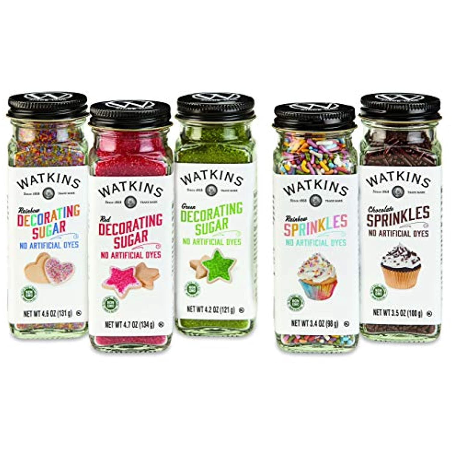 Watkins Rainbow Decorating Sugar, 4.6 Ounce, Pack Of 3