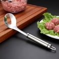 thumbnail image 6 of Meatball Maker Spoon, Stainless Steel Meatball Scoop with Serving Spoon，2-piece set includes a meatball forming spoon with hole plus a bonus spoon for easily scraping meatballs from the mold., 6 of 9