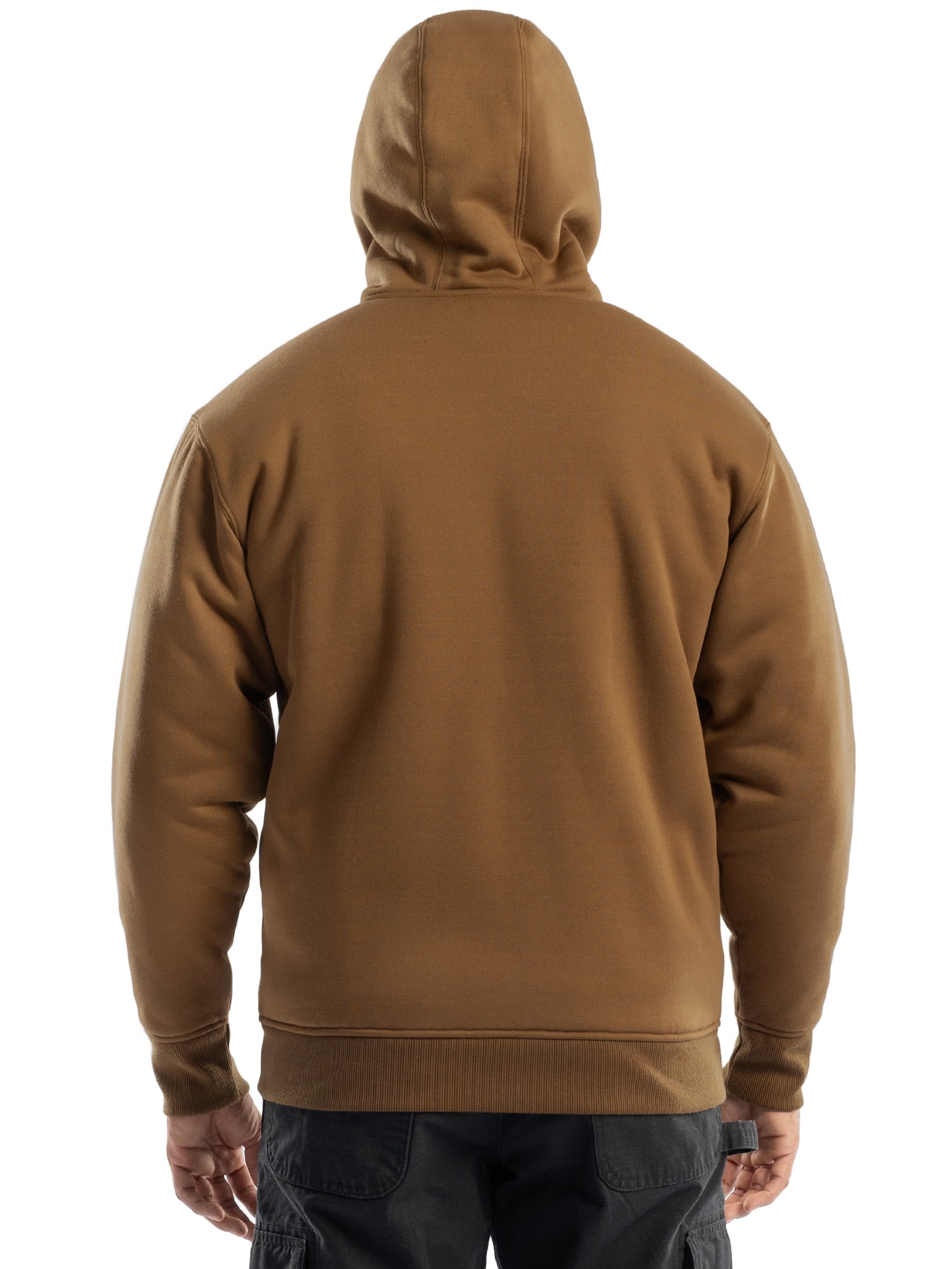 Wrangler Workwear Men's Durable Quilted Zip-up Fleece Hooded Jacket, S-3XL (Men's and Big Men's)