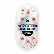Olive & June Instant Mani Maximalist Medium Almond Press-on Nails, Cherry French, 42 Pieces