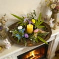 thumbnail image 6 of Easter Candle Holder Wreath 25cm | Multicolor Plastic Decorative Centerpiece | Egg & Flower Accents | Festive Table, Mantel, Door Decor | Durable, Easy-Store Design, 6 of 8