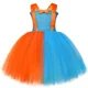 thumbnail image 5 of Disfraz de profesora Blippiing para niños pequeños, color naranja, azul cielo, inglés, educación, tutú, sombrero, gafas, ropa de Halloween para niñas, 5 of 5
