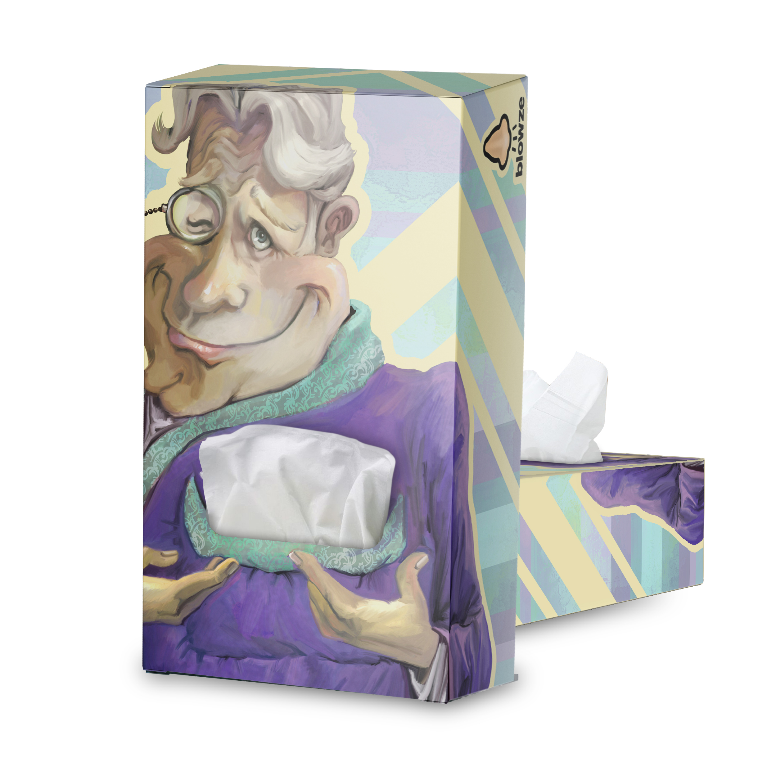 Blowze Tissues 5 Pack The Gentleman's Hanky Dual Ply Soft Facial Tissues Made in USA Fun