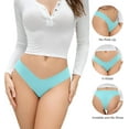 thumbnail image 2 of Women Seamless Bikini Cheeky Underwear Invisible No Show Panties V-Waist Hipster Ladies Soft Stretch Multi Pack, 2 of 6