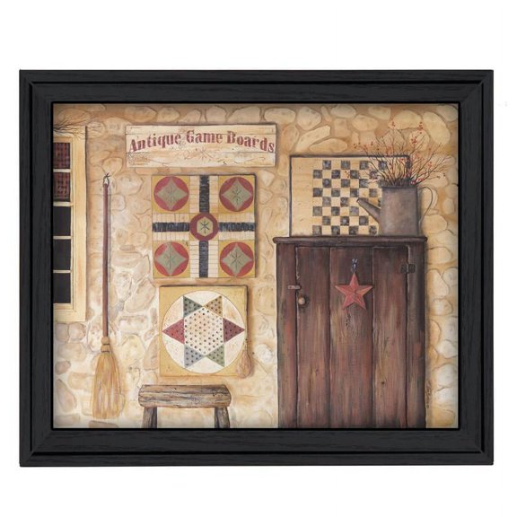 Antique Game Boards By Pam Britton Printed Wall Art Wood Multi-Color