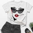 thumbnail image 4 of Plus Size Tops for Women Funny Graphic Print Short Sleeve Crew Neck T-Shirt Tee White2 XXXXXL, 4 of 6
