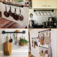 thumbnail image 4 of Toplife 80 cm/31.5 Inches Pot Rack, Kitchen Wall Mounted Detachable Pan Lid Utensils Organizer Hanging Rail with 14 Hooks, Black, 4 of 6