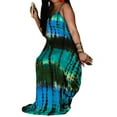 thumbnail image 3 of Uhndy Women Dress Sleeveless Tie Dye Print Spaghetti Strap Boho Maxi Dress-LQ, 3 of 3