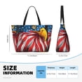 thumbnail image 4 of Balery Eagle Head With American Flag Beach Travel Bag - Water-Resistant, Large Capacity Lightweight Tote with 7 Pockets for Women and Men - Perfect for Beach, Pool, Gym, and Travel, 4 of 7