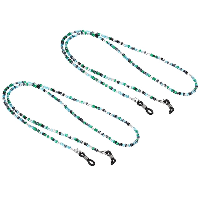 Unique Bargains Eyeglass Strap 2 Pack Adjustable Eye Glasses Holder Chains Bead String Sunglasses Eyewear Retainer Colorful